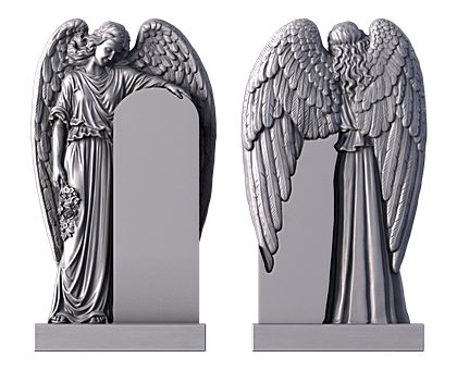 Monument with an angel, 3d models (stl)