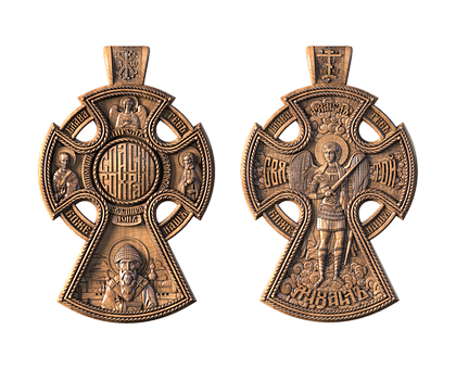 Design with Archangel Michael (double-sided), 3d models (stl)
