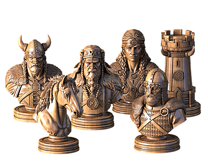 Chess set The Vikings, 3d models (stl)
